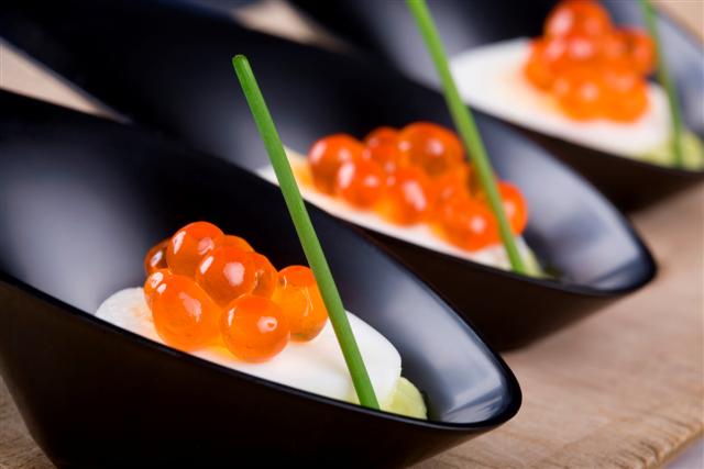 Caviar on spoons
